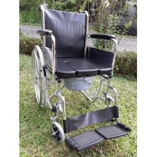 COMMODE WHEELCHAIR, ARM REST DECLINE AND LEG REST ADJUSTABLE
