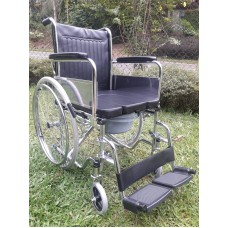 COMMODE WHEELCHAIR, ARM REST DECLINE AND LEG REST ADJUSTABLE
