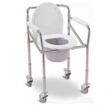 FOLDABLE COMMODE CHAIR  WITH WHEELS